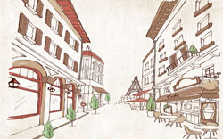 A009606-时尚简约-城市管道插画