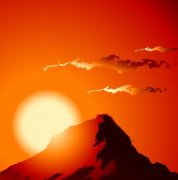 A009909-时尚简约-落日 夕阳 红霞