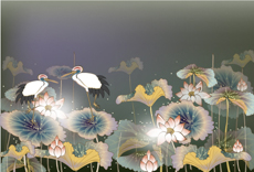 A009767-时尚简约-手绘 荷花 (2)