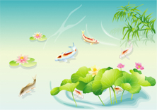 B2003-时尚简约-花类-手绘 荷花