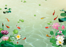 B3604-时尚简约-花类-荷花