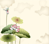 B1792-时尚简约-花类-手绘 荷花