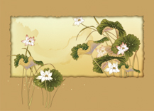 B1848-时尚简约-花类-手绘 荷花