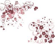 A012845时尚简约-花朵-手绘花藤 蝴蝶