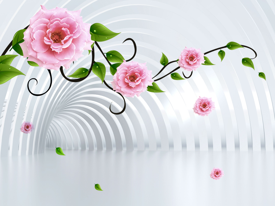 A008986-3D走廊-玫瑰花