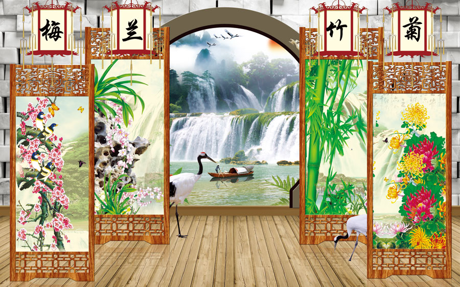 A013413-1115-3D-梅兰竹菊图
