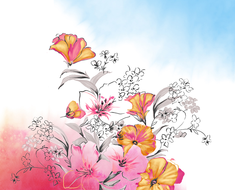 B477时尚简约-花类-百合花心