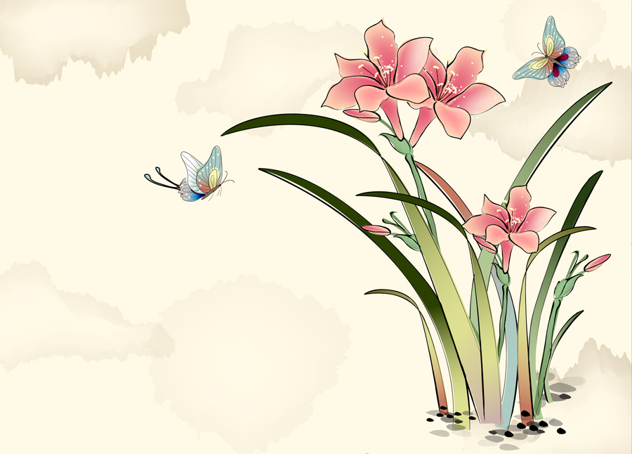 B1804时尚简约-花类-百合花