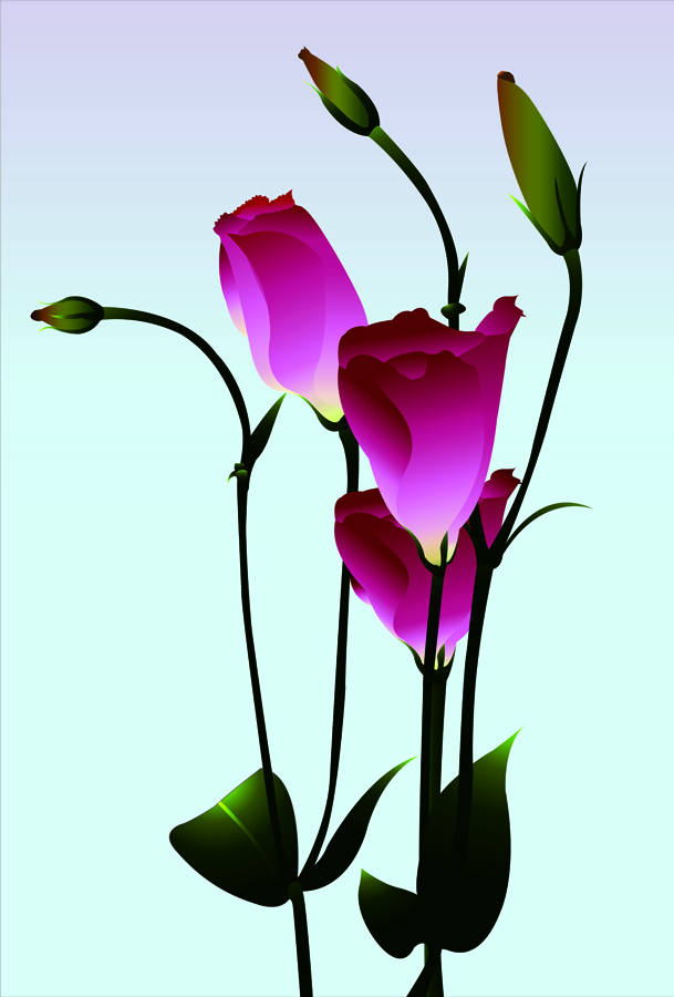B2819时尚简约-百合花