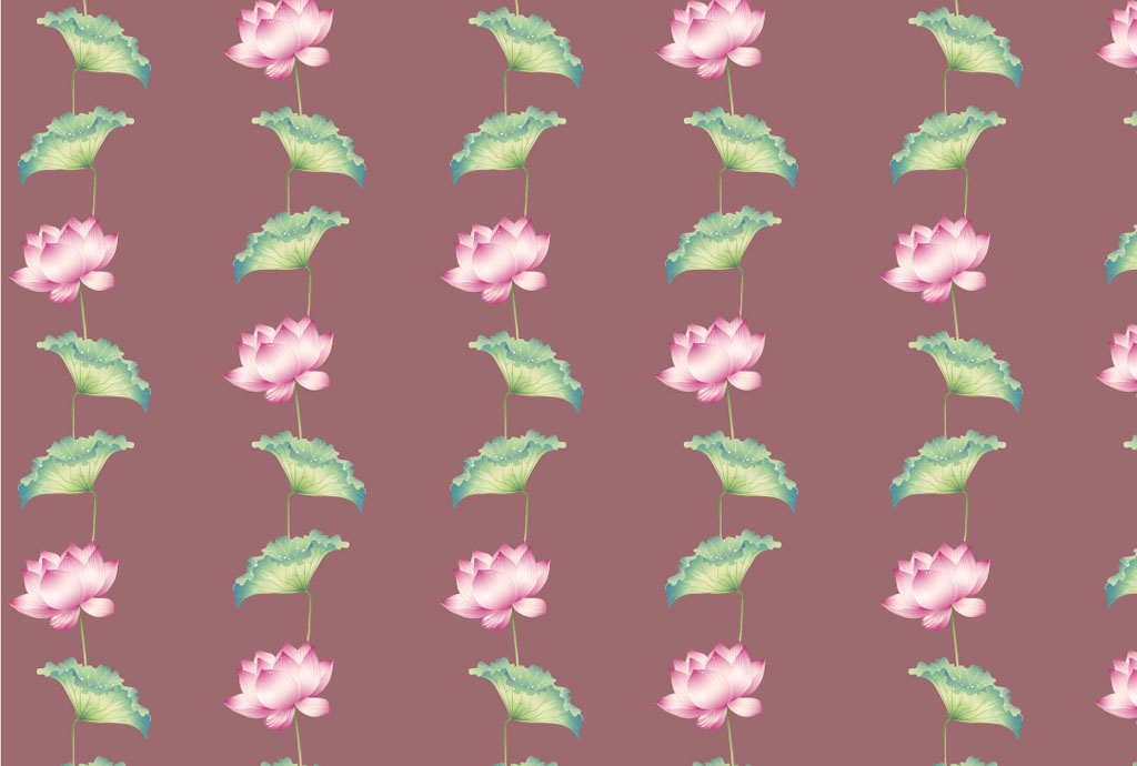 A009765-时尚简约-手绘 荷花 (3)