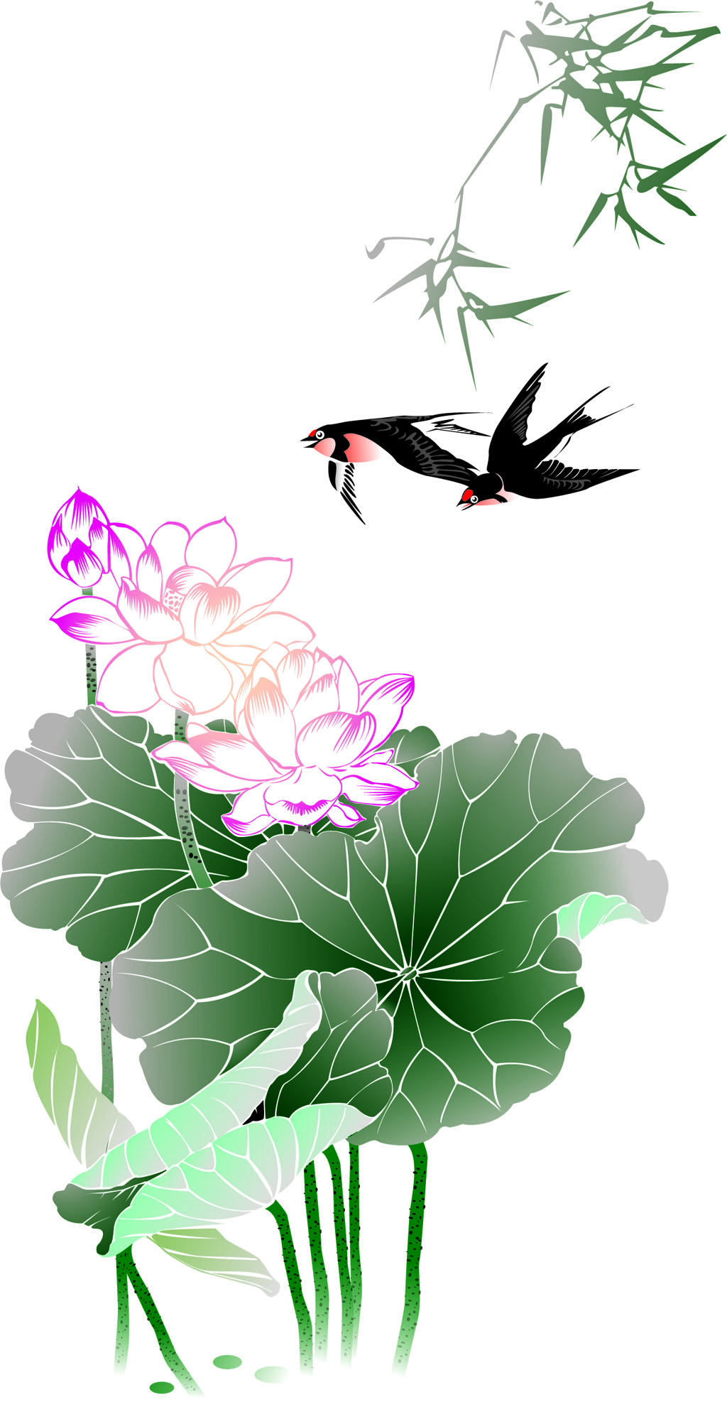 A009787-时尚简约-手绘 荷花