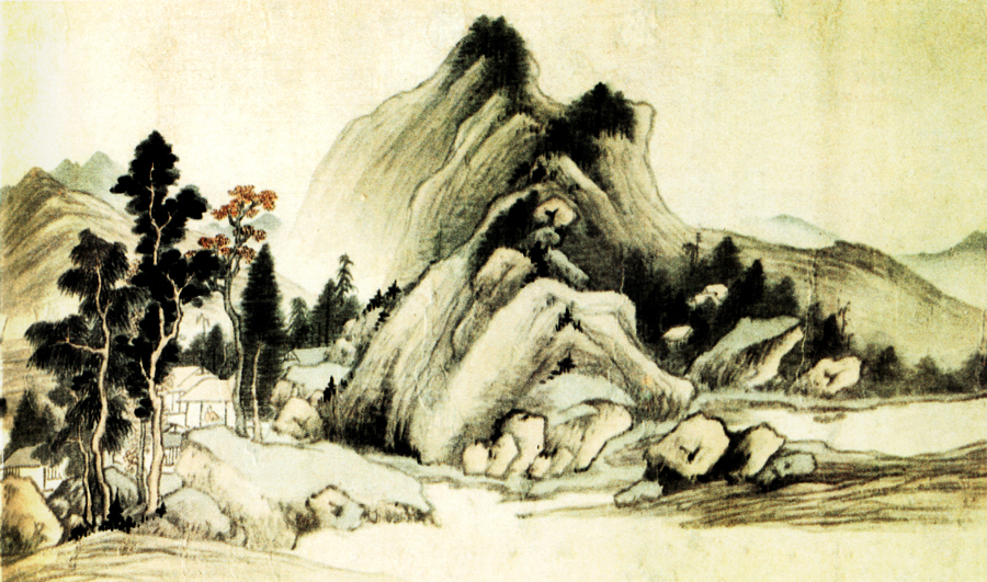 B4086-中式风韵-国画高山流水