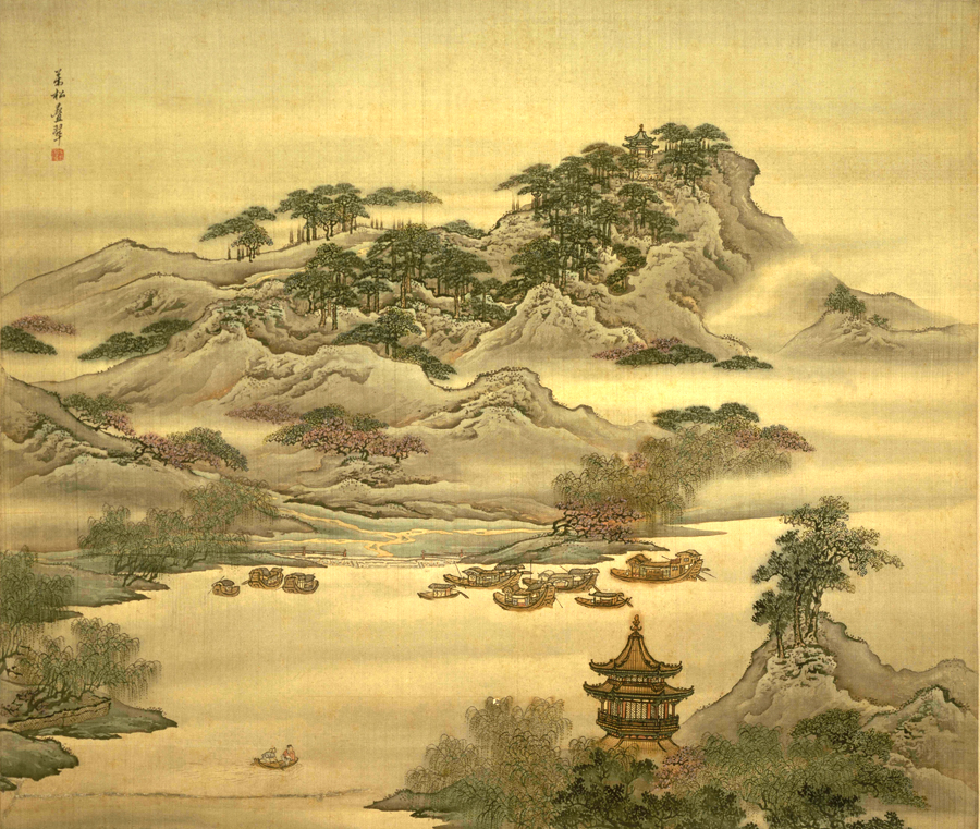 B4113-中式风韵-国画高山流水
