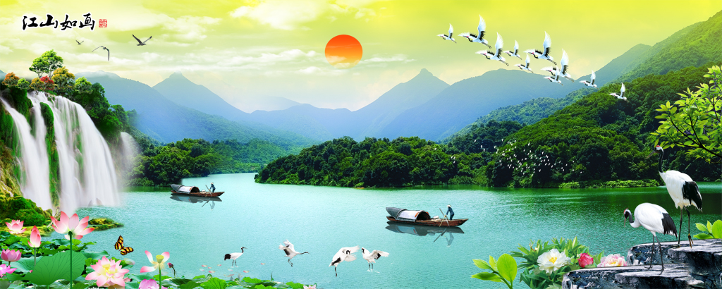 F6603中式-国画-高山流水