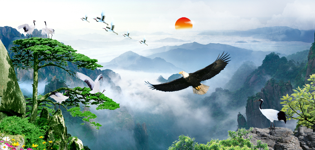 G2027中式风韵-国画松 山 图