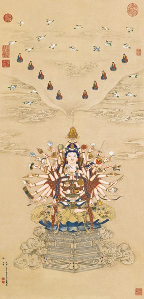 A001565中式风韵-国画宗教-佛教-宝相观音图-