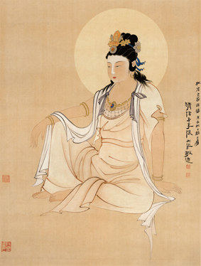 A001567中式风韵-国画宗教--張大千 觀音圖75-56