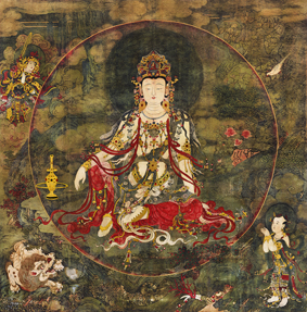 A001591中式风韵-国画宗教--宋 佚名水月观音