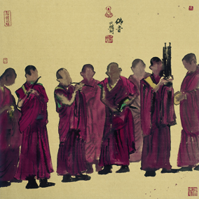 A001597中式风韵-国画宗教- 佛教-喇嘛