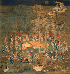A001592中式风韵-国画宗教-佛教-释迦佛祖涅槃图