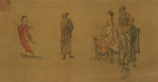 A001599中式风韵-国画宗教-佛教-宋 刘松年 天女献