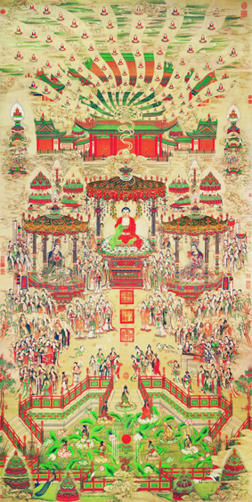 A001604中式风韵-国画宗教-佛教极乐世界