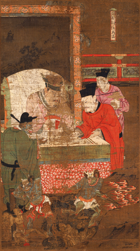 A001607中式风韵-国画宗教- 佛教-十王图之初江王