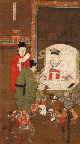 A001608中式风韵-国画宗教-佛教-十王图之都市王