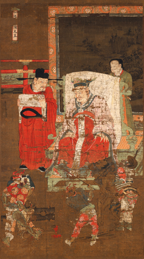 A001610中式风韵-国画宗教-佛教-十王图之秦广王