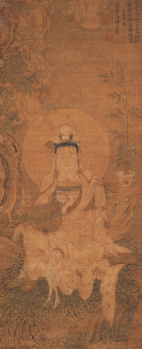 A001622中式风韵-国画宗教-佛教-白衣观音像轴