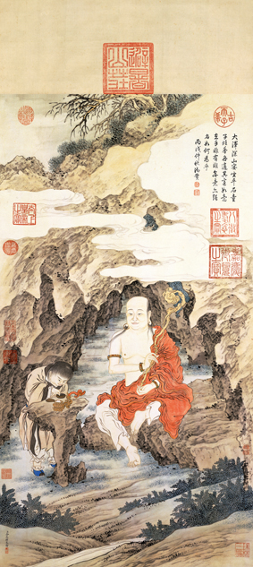 A001616中式风韵-国画宗教- 佛教-罗汉图－纸