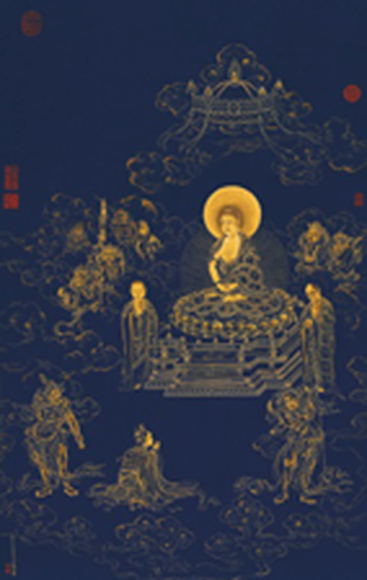 A001629中式风韵-国画宗教-佛教-无量寿佛图-纸