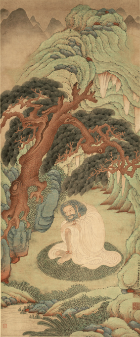 A001641中式风韵-国画宗教- 佛教-释迦牟尼图轴+