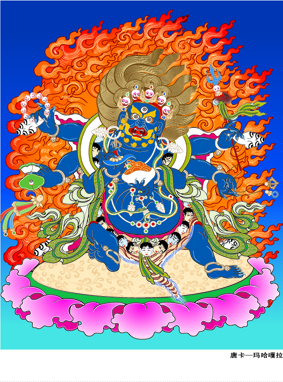 A001661中式风韵-国画宗教-佛教-唐卡-大畏德护法金