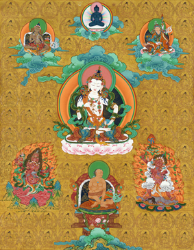 A001666中式风韵-国画宗教-佛教-唐卡暗金