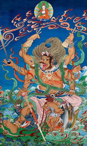 A001667中式风韵-国画宗教-佛教 唐卡-大黑天