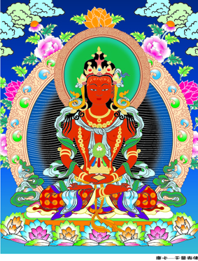 A001694中式风韵-国画宗教-佛教-唐卡-卡灭恶趣尊者