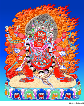 A001698中式风韵-国画宗教-佛教-唐卡马头金刚
