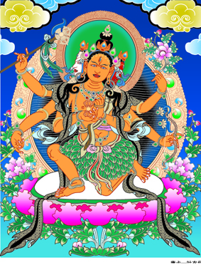 A001701中式风韵-国画宗教-佛教-唐卡叶衣母