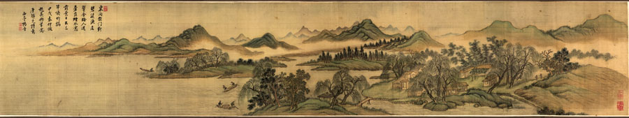 A008825-中式风韵-长卷字画 唐解元诗意图大 (1)