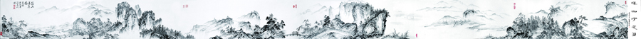 A008827-中式风韵-长卷字画-溪山清远图