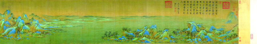 A008826-中式风韵-长卷字画 千里江山图A段