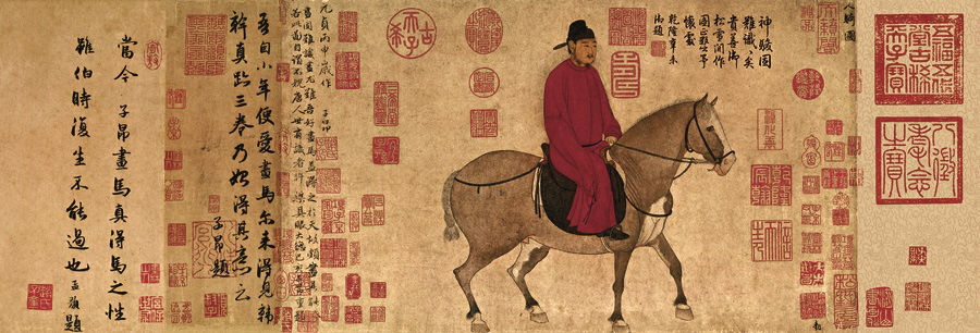 A008830-中式风韵-长卷字画 人骑图(1)