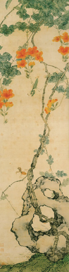 A012544-中式风韵-国画清 居廉-花卉四屏之一