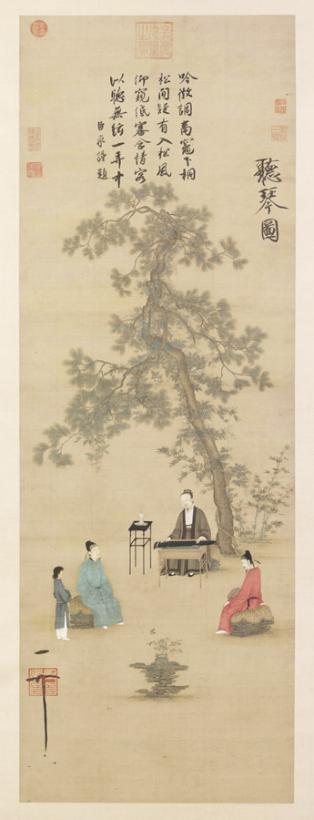 A012549-中式风韵-长卷字画 听琴图-赵佶