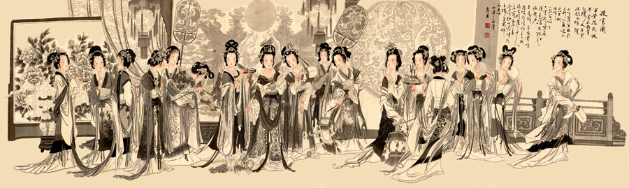 B4702-中式风韵-长卷字画