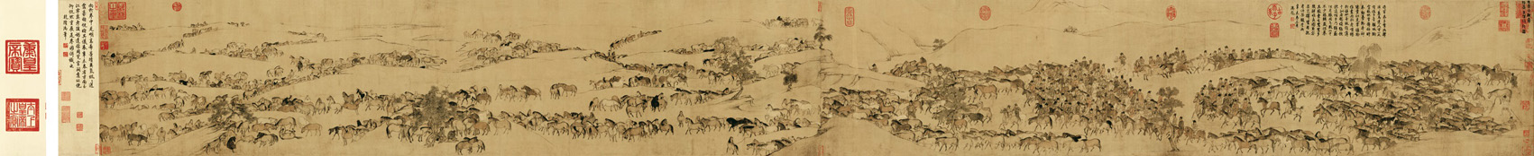 A001471中式风韵-长卷字画-故-临韦偃牧放图卷-代绢