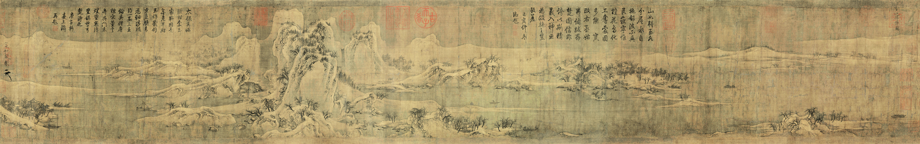 A001477中式风韵-长卷字画-北宋 赵佶 雪江归棹图卷