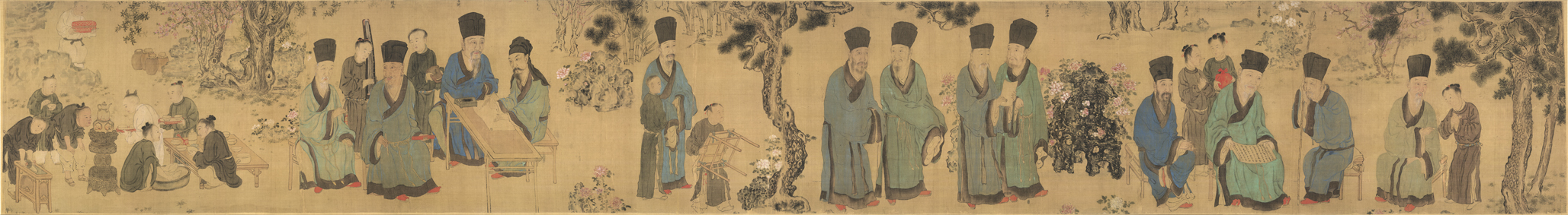 A001480中式风韵-长卷字画-辽-蓍英盛会图画芯