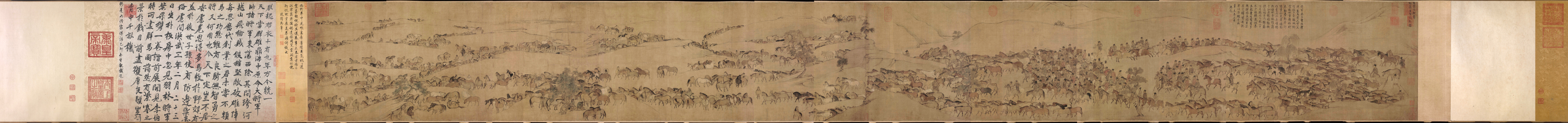 A001489中式风韵-长卷字画-李公麟临韦偃牧放图卷